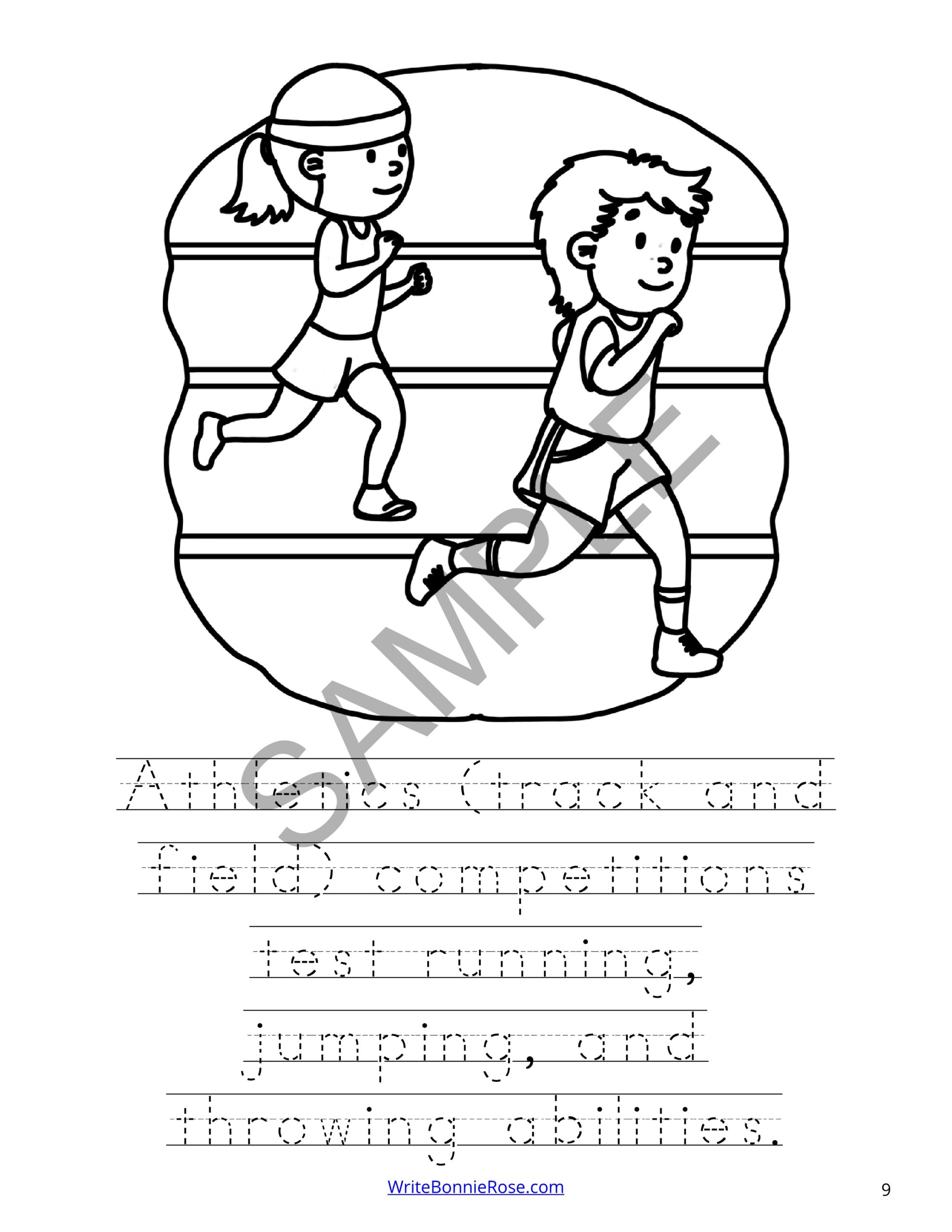 Summer olympic games coloring book