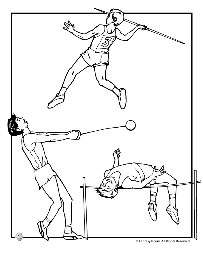 Track and field coloring pages