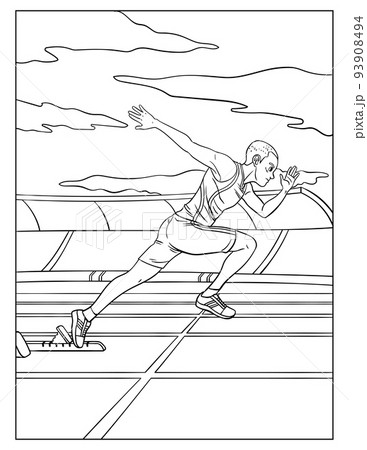 Sprinting coloring page for kids