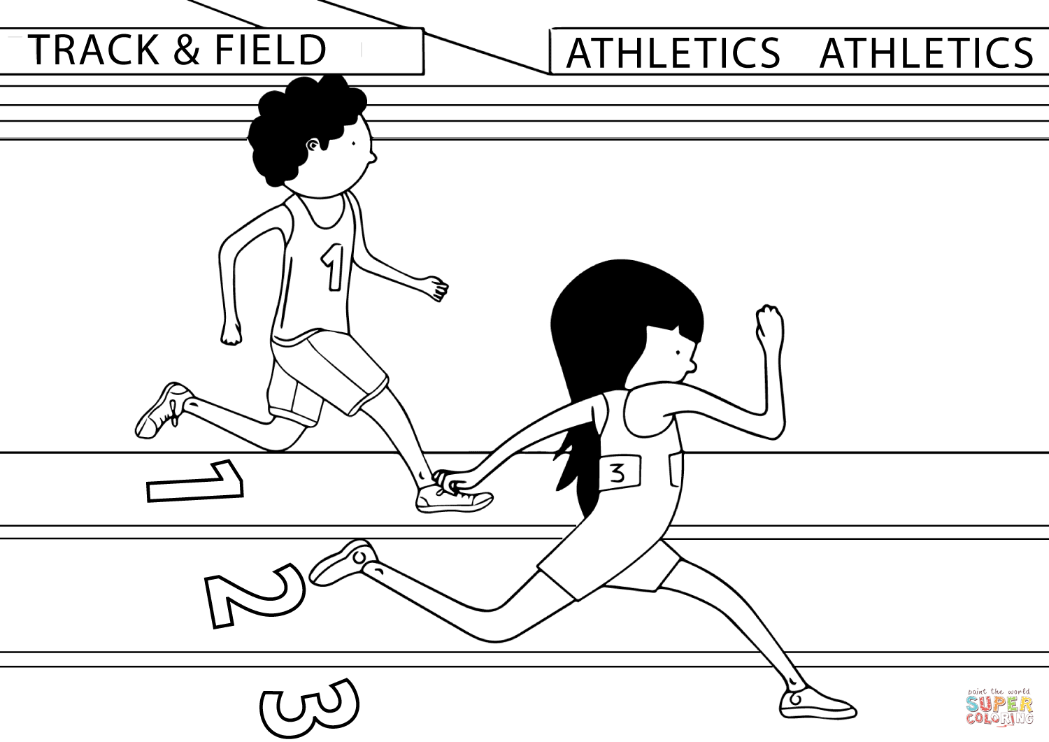 Track and field coloring page free printable coloring pages