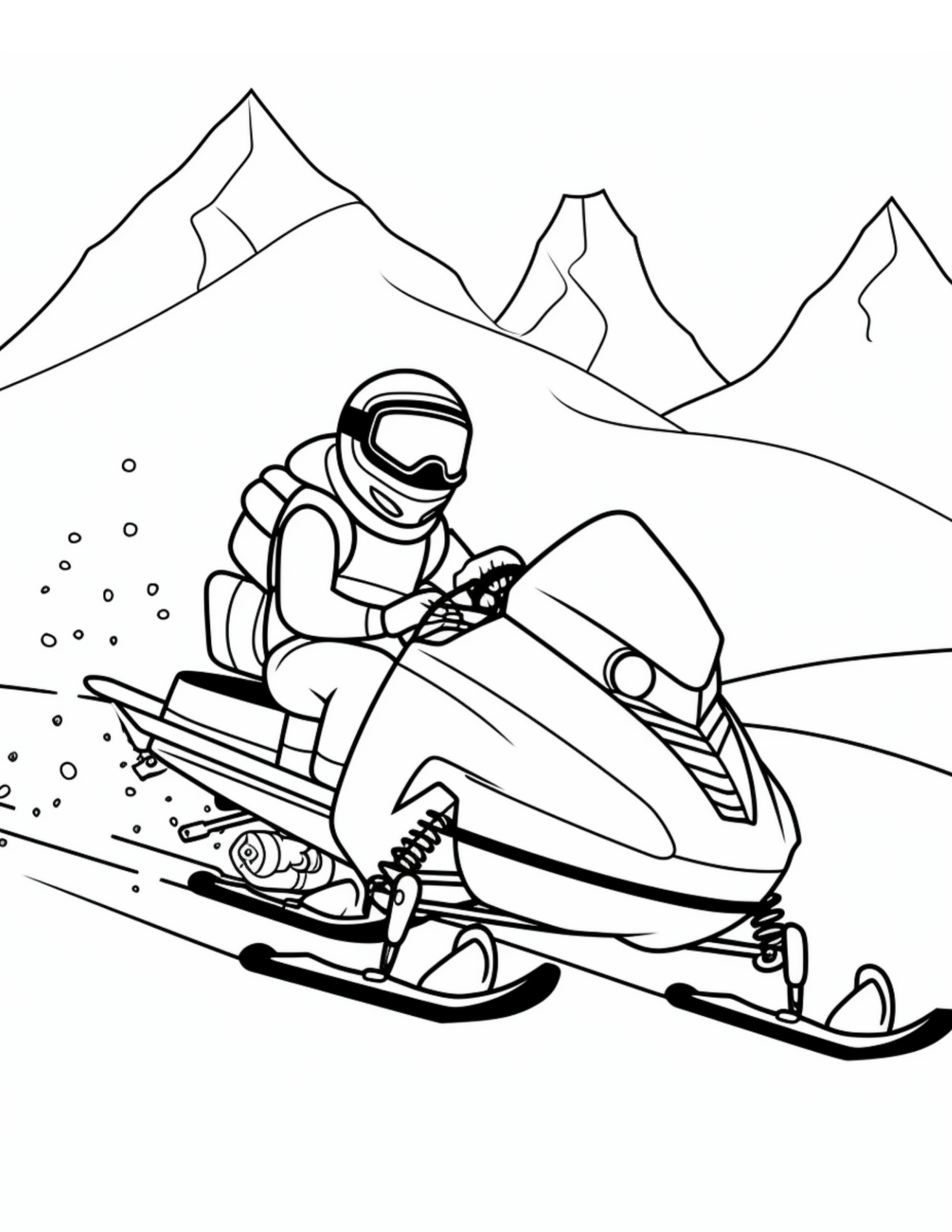 Snowmobile coloring pages