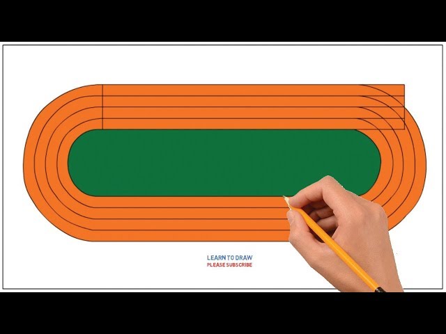 How to draw athletic track very siple coloring page drawing learn colors for kids