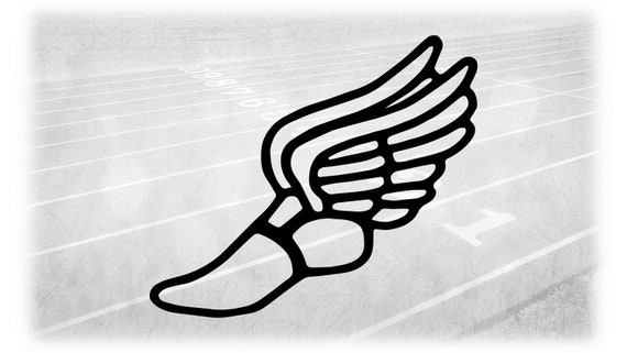 Sports clipart black winged running shoe outline from mercury hermes to symbolize track field sportevents digital download svgpng