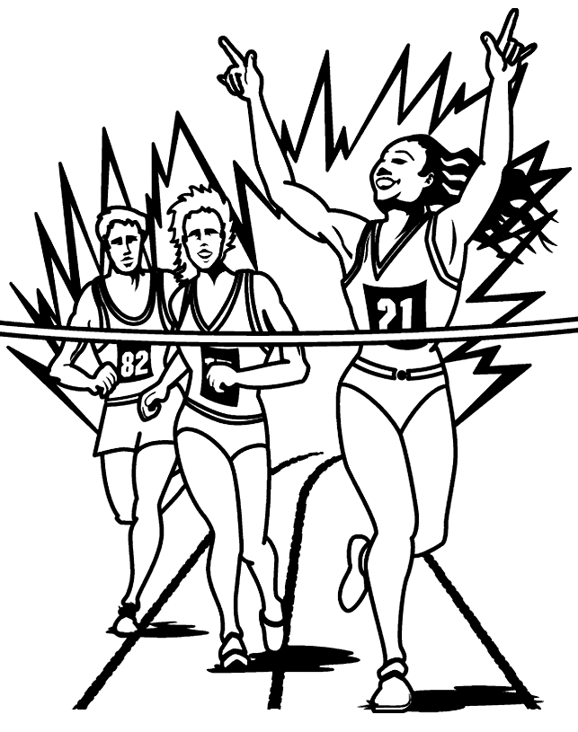 Track and field coloring pages