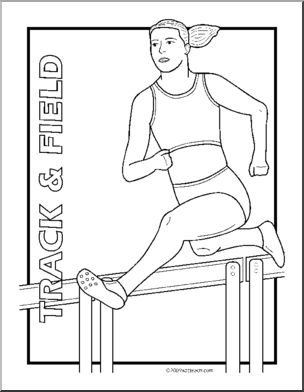 Clip art track and field coloring page i