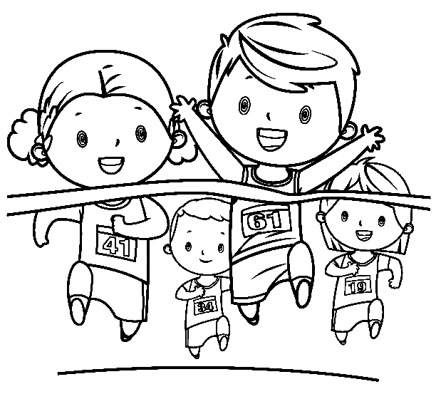 Track and field coloring page