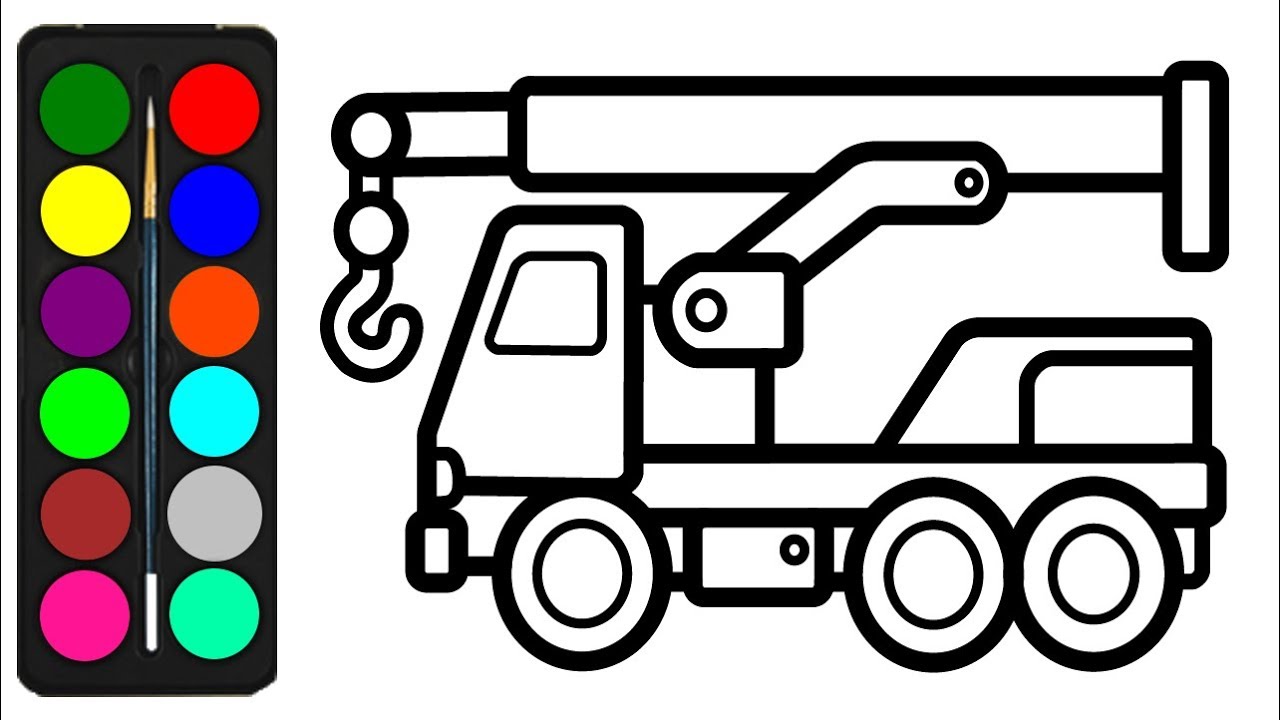 Crane track coloring pages for kids