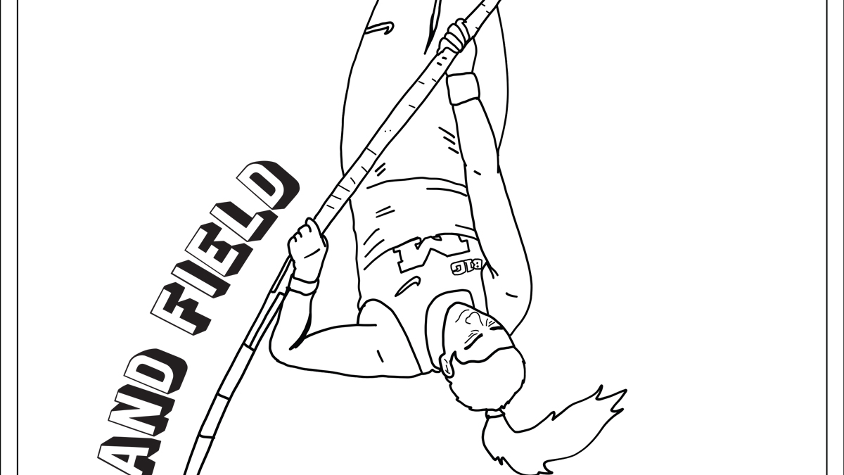 Kids club womens track field coloring page