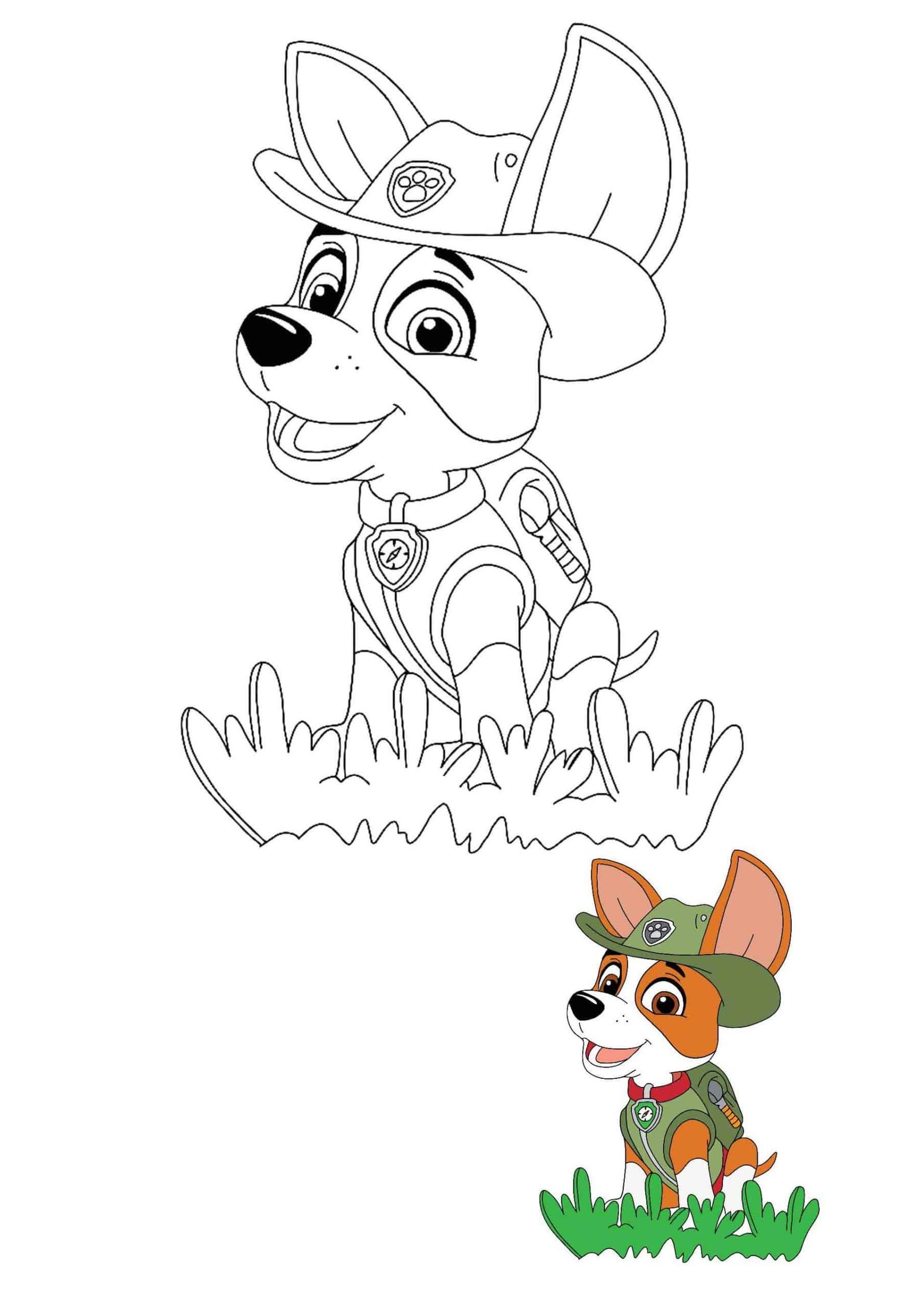 Paw patrol tracker coloring pages