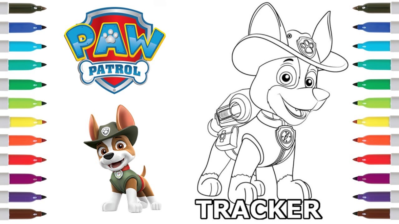 Paw patrol coloring book page tracker tracker coloring page