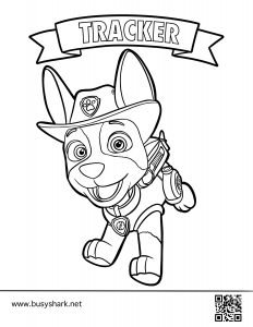 Paw patrol tracker free coloring page