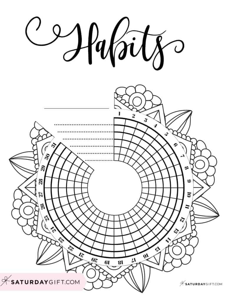 Habit tracker printable