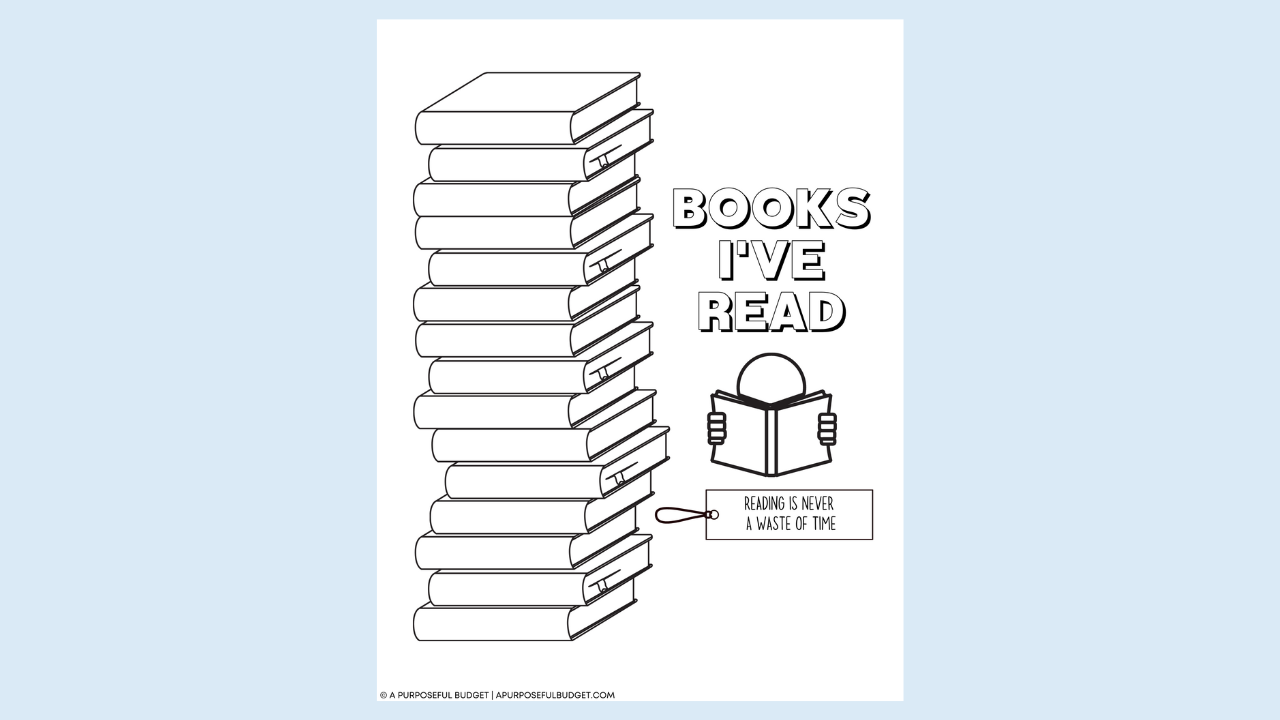 Printable books ive read coloring tracker â