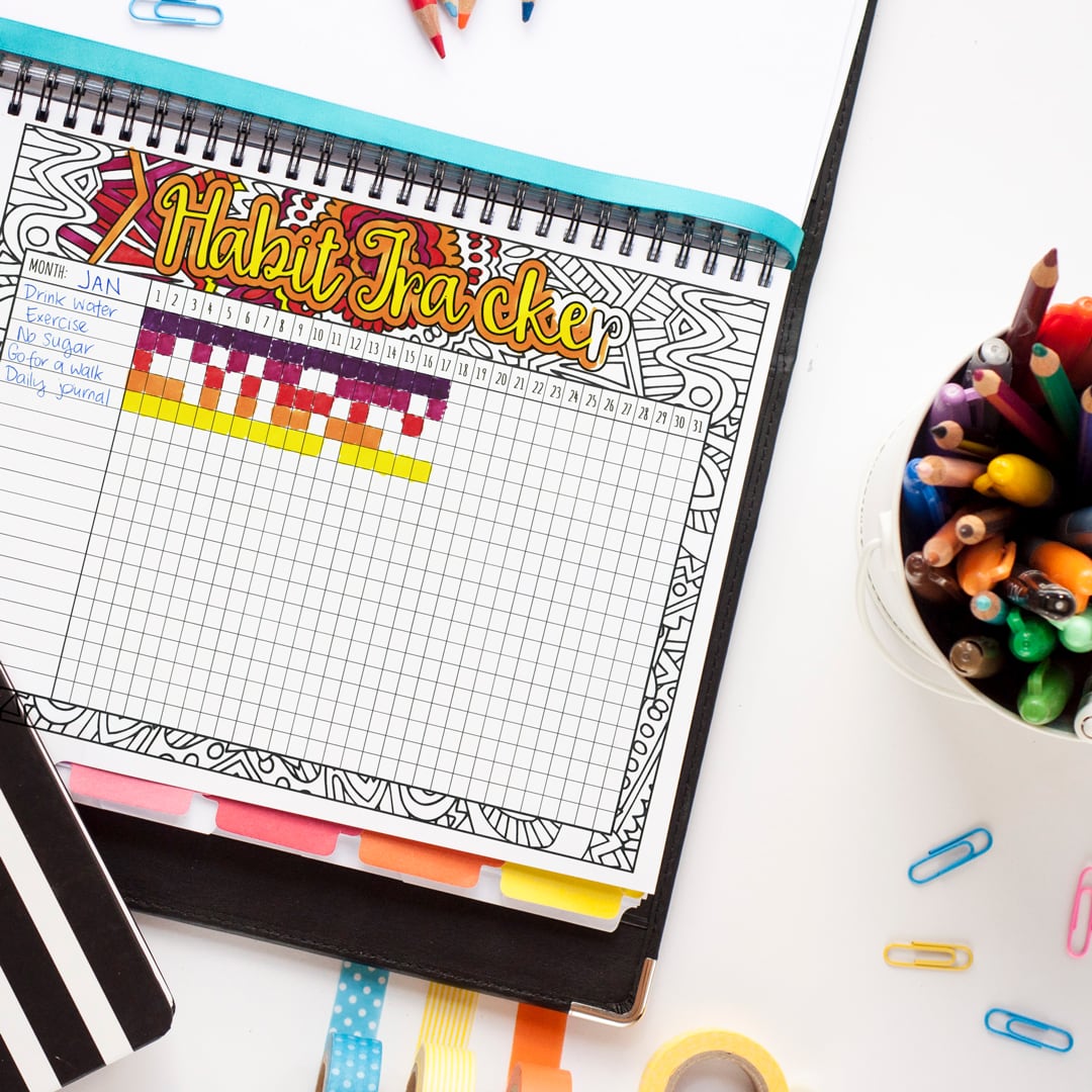 Printable monthly habit tracker goal tracker pdf by sarah renae clark