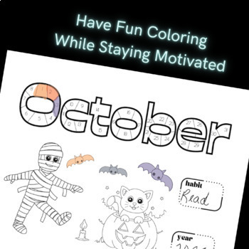 Monthly habit tracker coloring pages exercise tracker writing habit printable