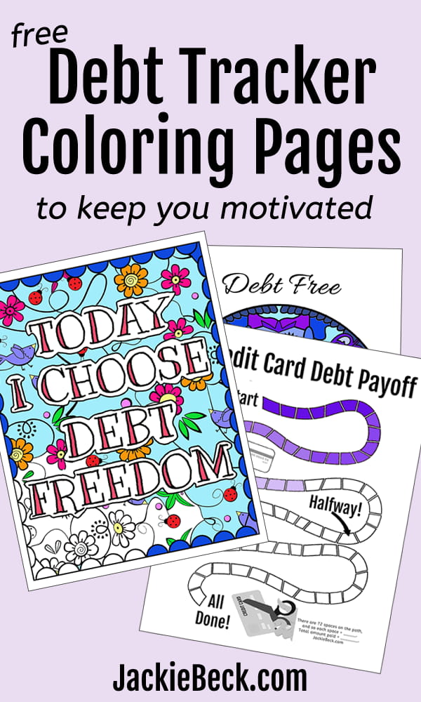 Coloring pages debt tracker printables to keep you motivated