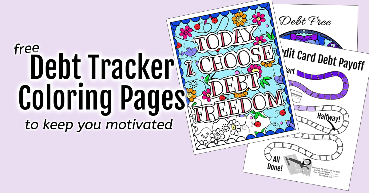 Coloring pages debt tracker printables to keep you motivated