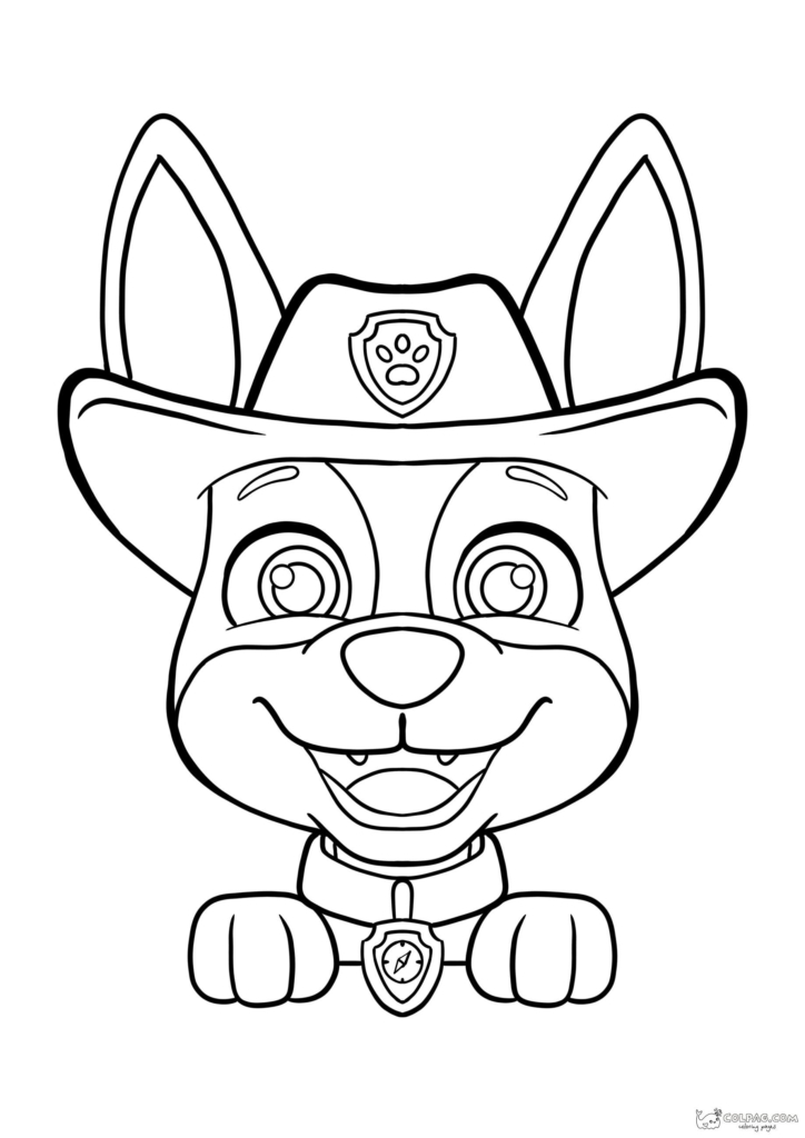 Coloring pages of tracker from paw patrol