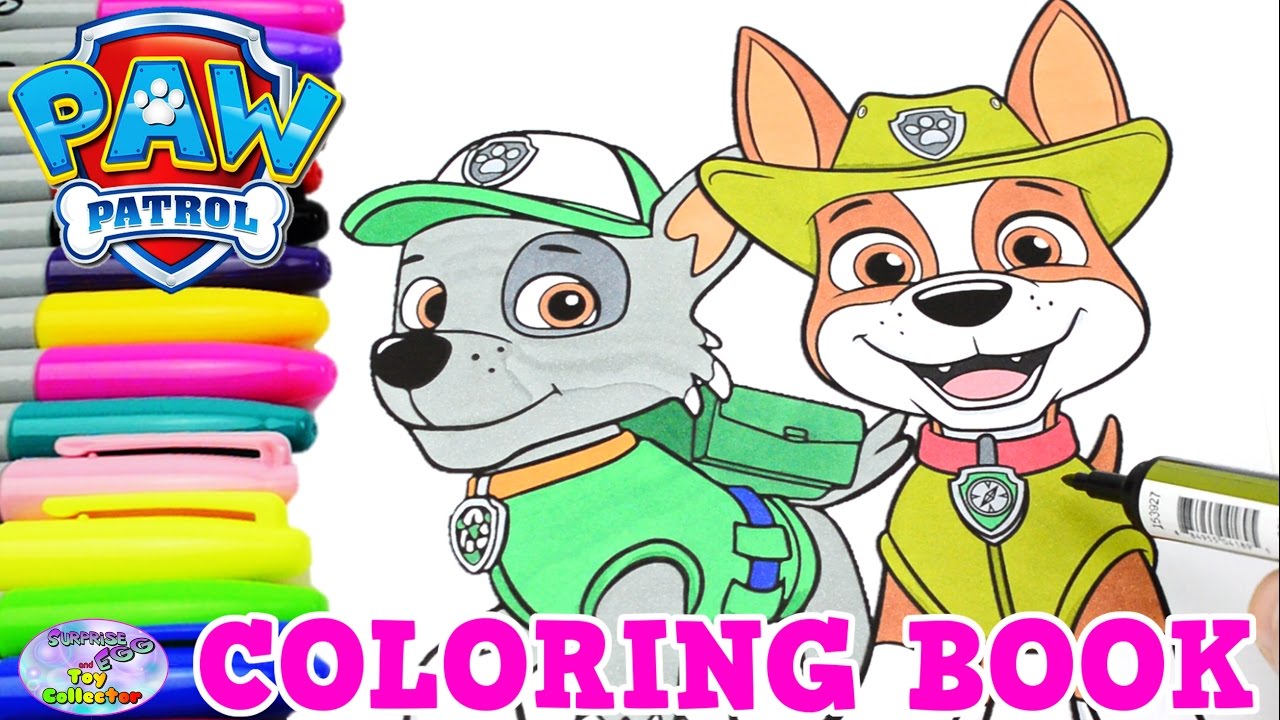 Paw patrol coloring book jungle rescue tracker rocky episode surprise egg and toy collector setc