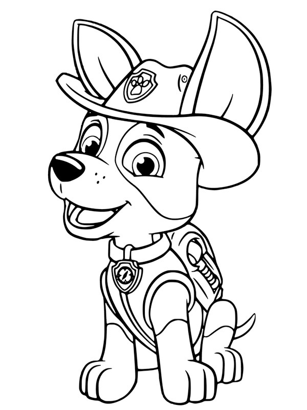 Paw patrol tracker coloring page