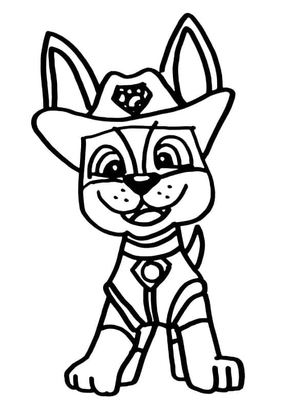 Very cute tracker paw patrol coloring page