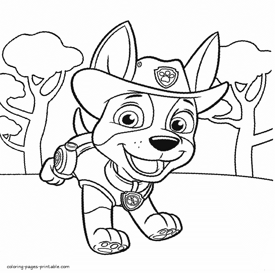 Paw patrol printable coloring sheets tracker coloring