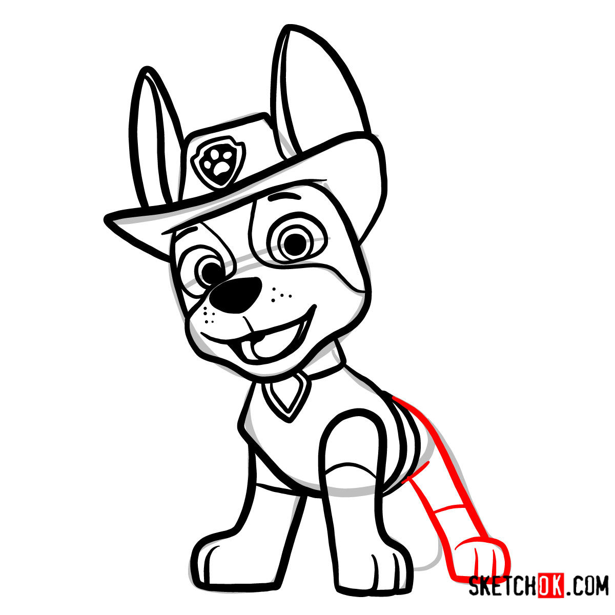 Crafting pawfection how to draw tracker from paw patrol