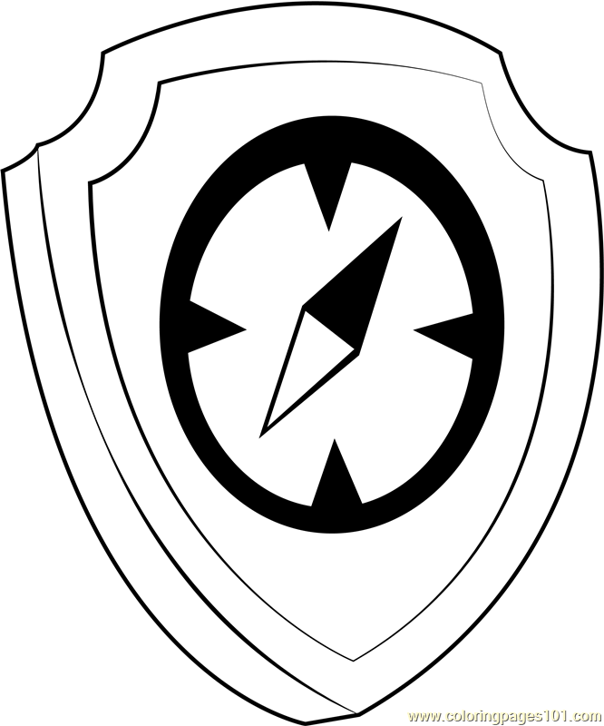 Tracker badge coloring page for kids