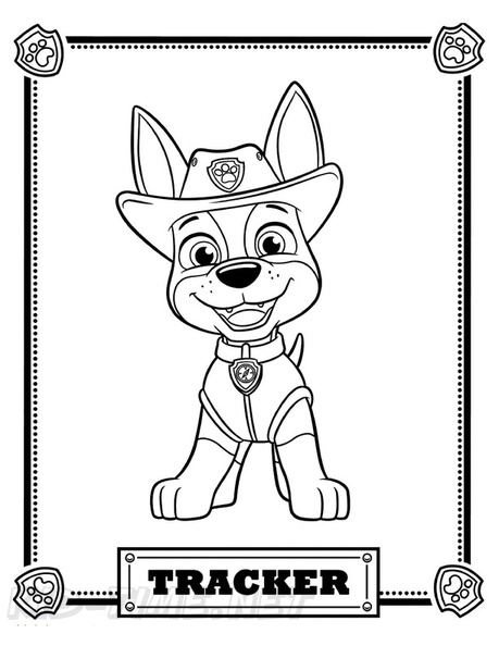 Tracker paw patrol coloring book page