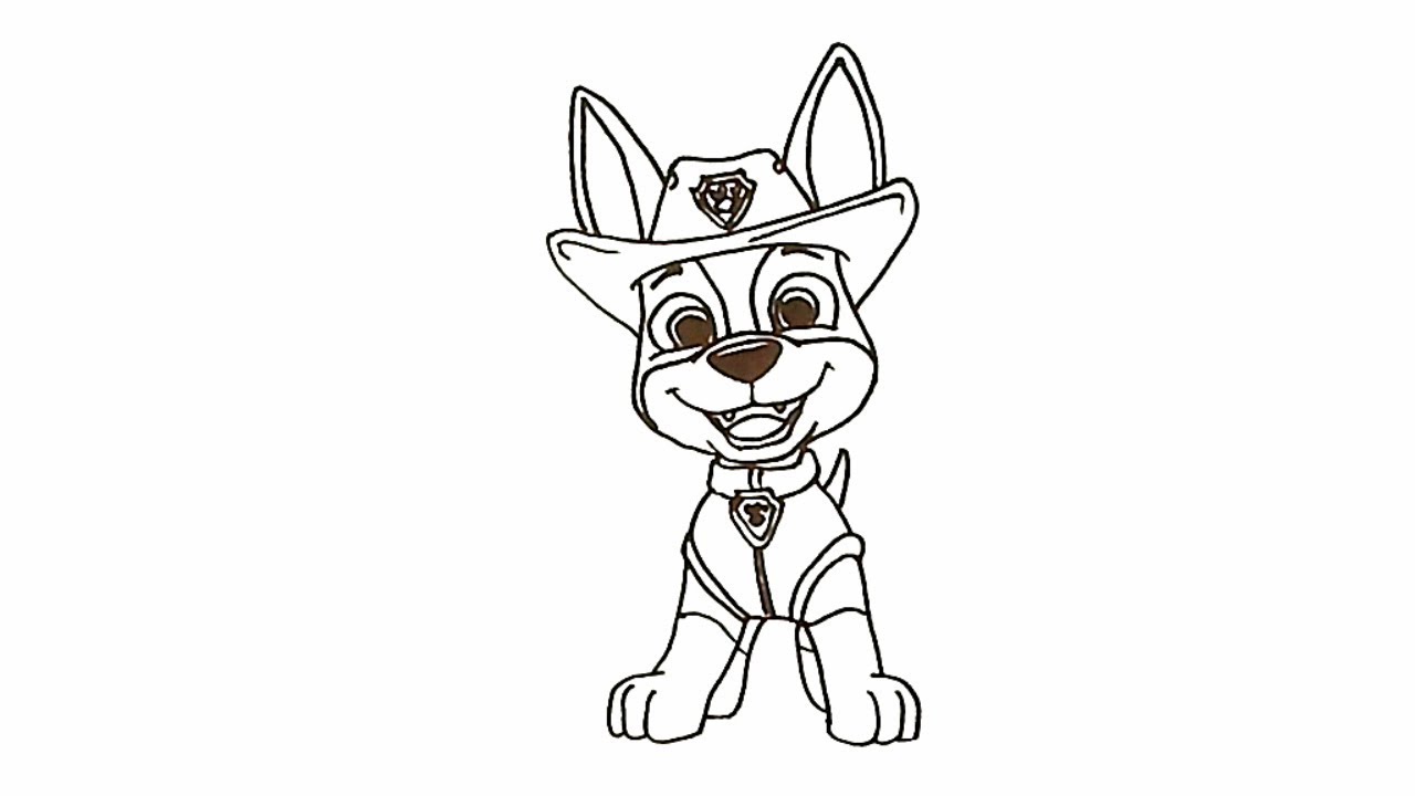 How to draw tracker from paw patrol drawings for children ðñðððððº