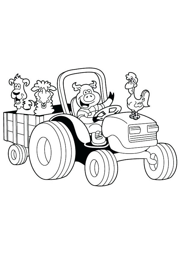 Coloring pages animated farm tractor coloring page
