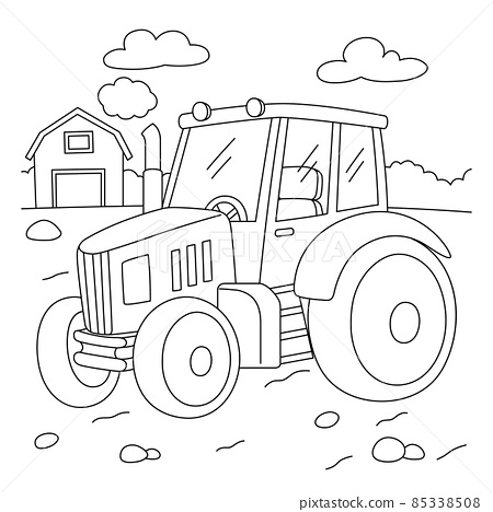 Tractor coloring page for kids