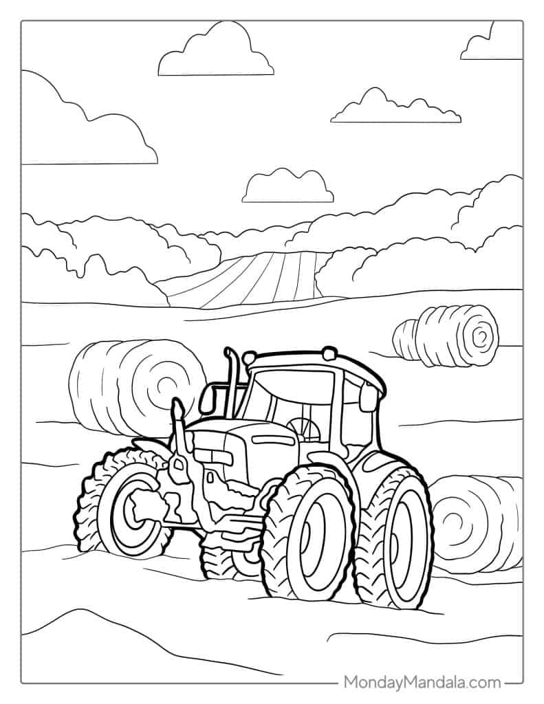 Tractor coloring pages free pdf printables