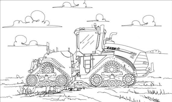 Tractor coloring book digital download