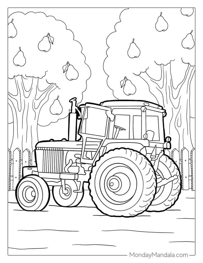 Tractor coloring pages free pdf printables