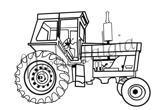 International tractor harvester png instant download cricut silhouette vector sticker vinyl cut farm realistic outline clip art instant download