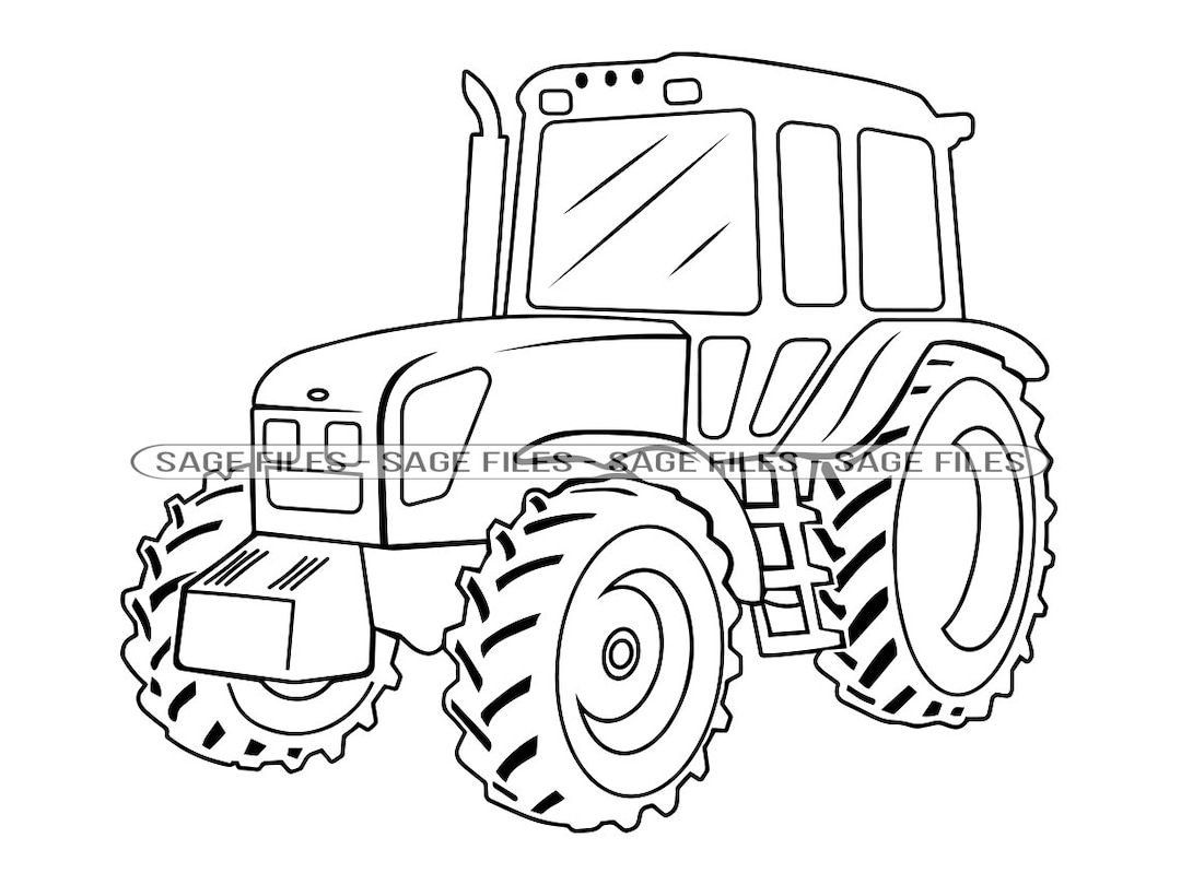 Tractor outline svg tractor svg farm tractor svg tractor clipart tractor files for cricut cut files for silhouette png dxf