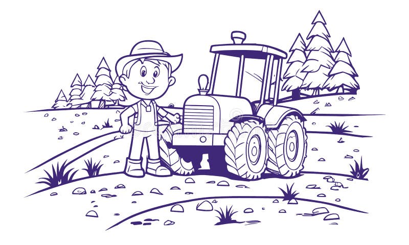 Tractor colouring stock illustrations â tractor colouring stock illustrations vectors clipart