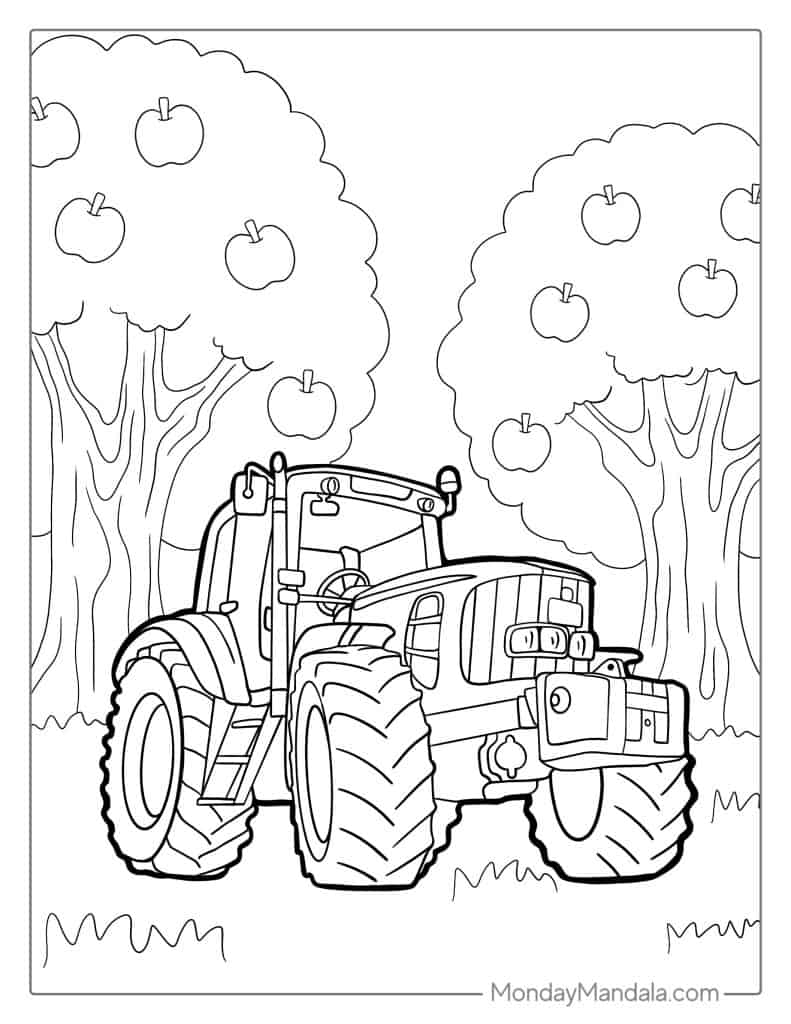 Tractor coloring pages free pdf printables