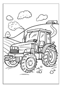 Coloring fun with tractors printable coloring pages collection for kids pdf