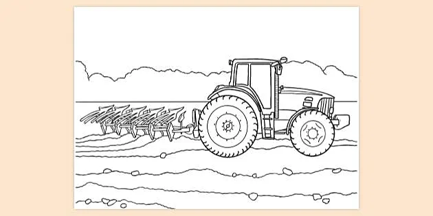 On the farm louring sheets tractor template