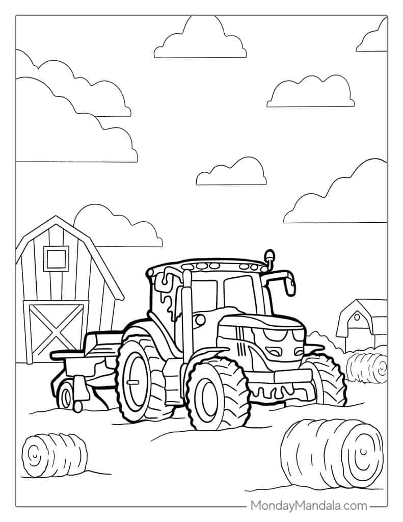 Tractor coloring pages free pdf printables