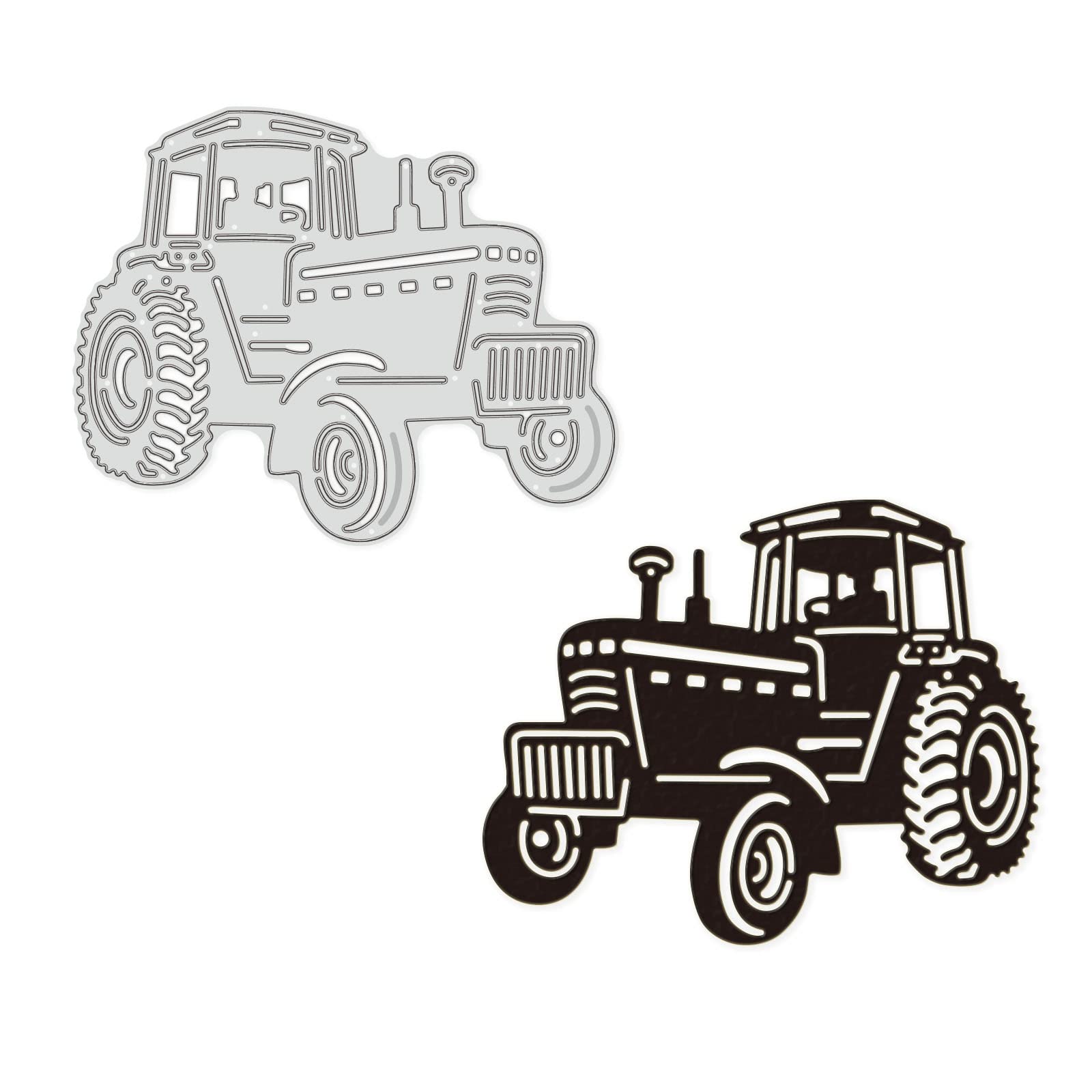 Globleland retro tractor metal cutting dies car carbon steel die cuts stencil template for scrapbook embossing album paper card making home kitchen