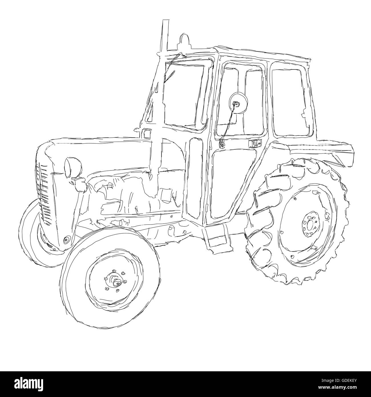 Tractor art black and white stock photos images