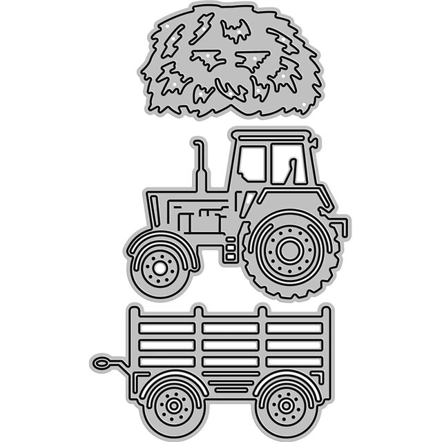 New diy tractor straw truck craft embossing mold metal cutting dies for card making album