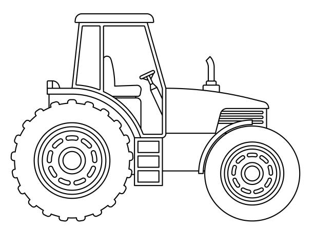 Farm tractor tire stock illustrations royalty