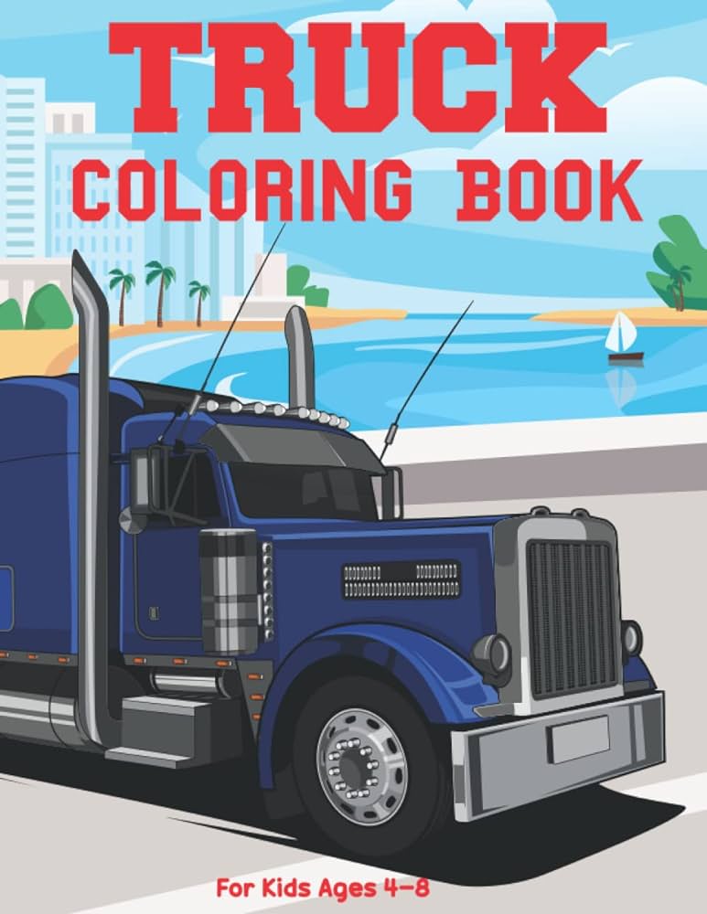 Truck coloring book for kids ages