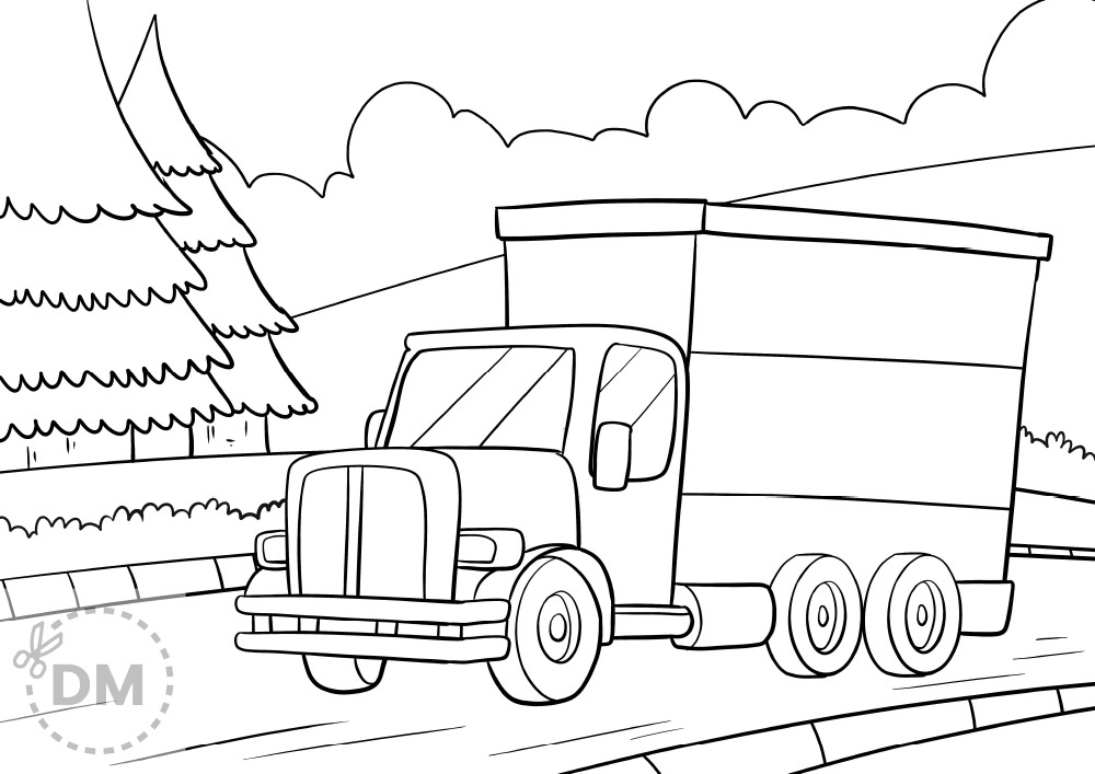 Truck coloring page for kids