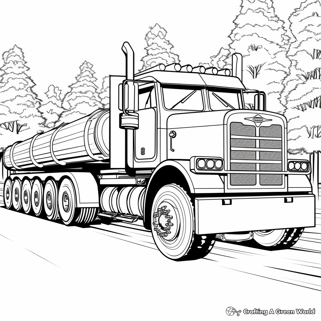 Semi truck trailer coloring pages