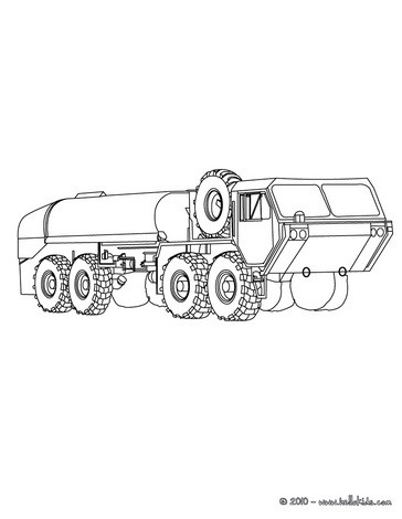 Fuel servicing truck coloring pages